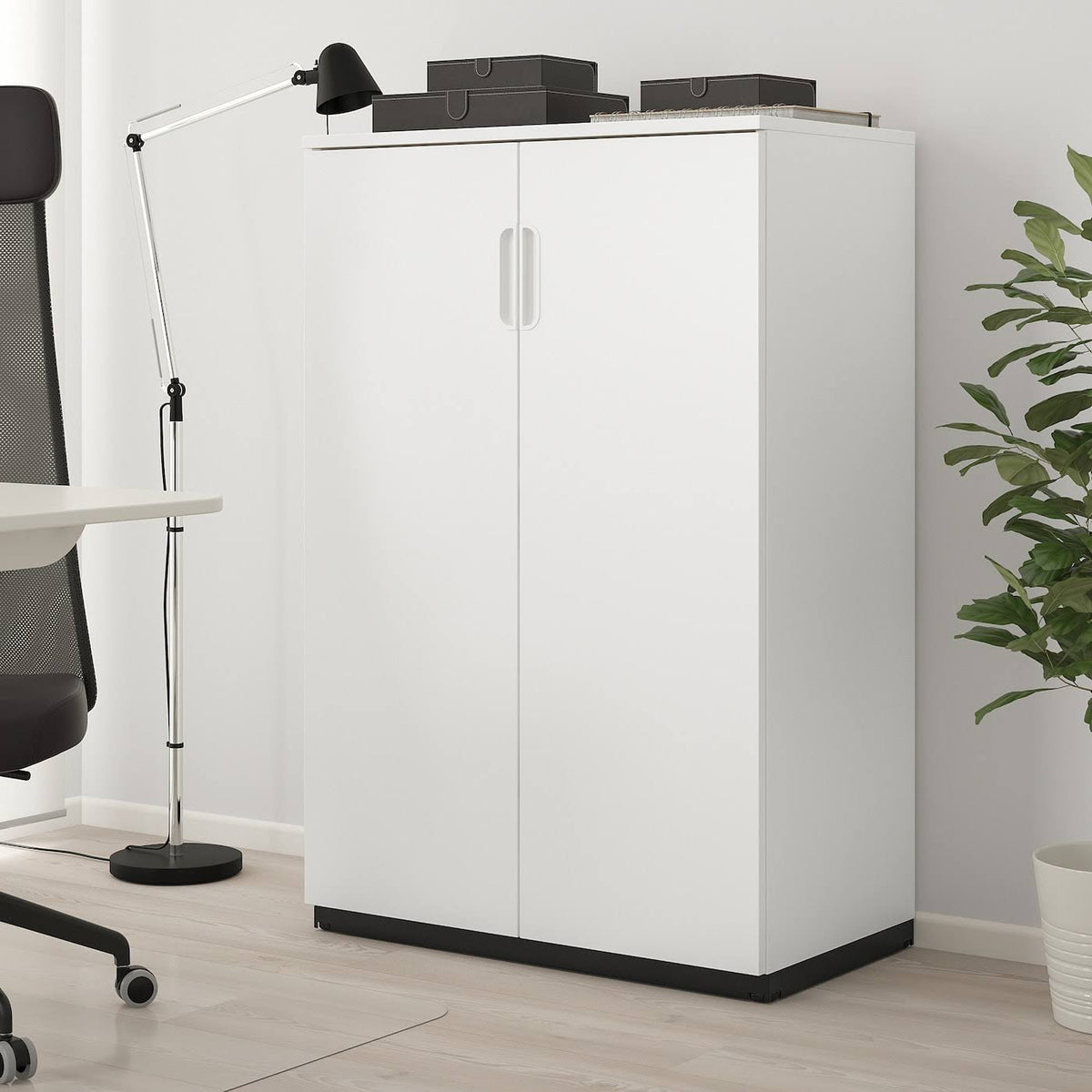 White Cabinet with Doors M6194