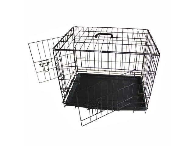 Foldable Double Door Pet Crate with Divider W64196