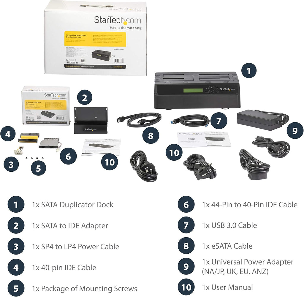 USB 3.0 eSATA SATA HDD Hard Drive Duplicator Dock E643394