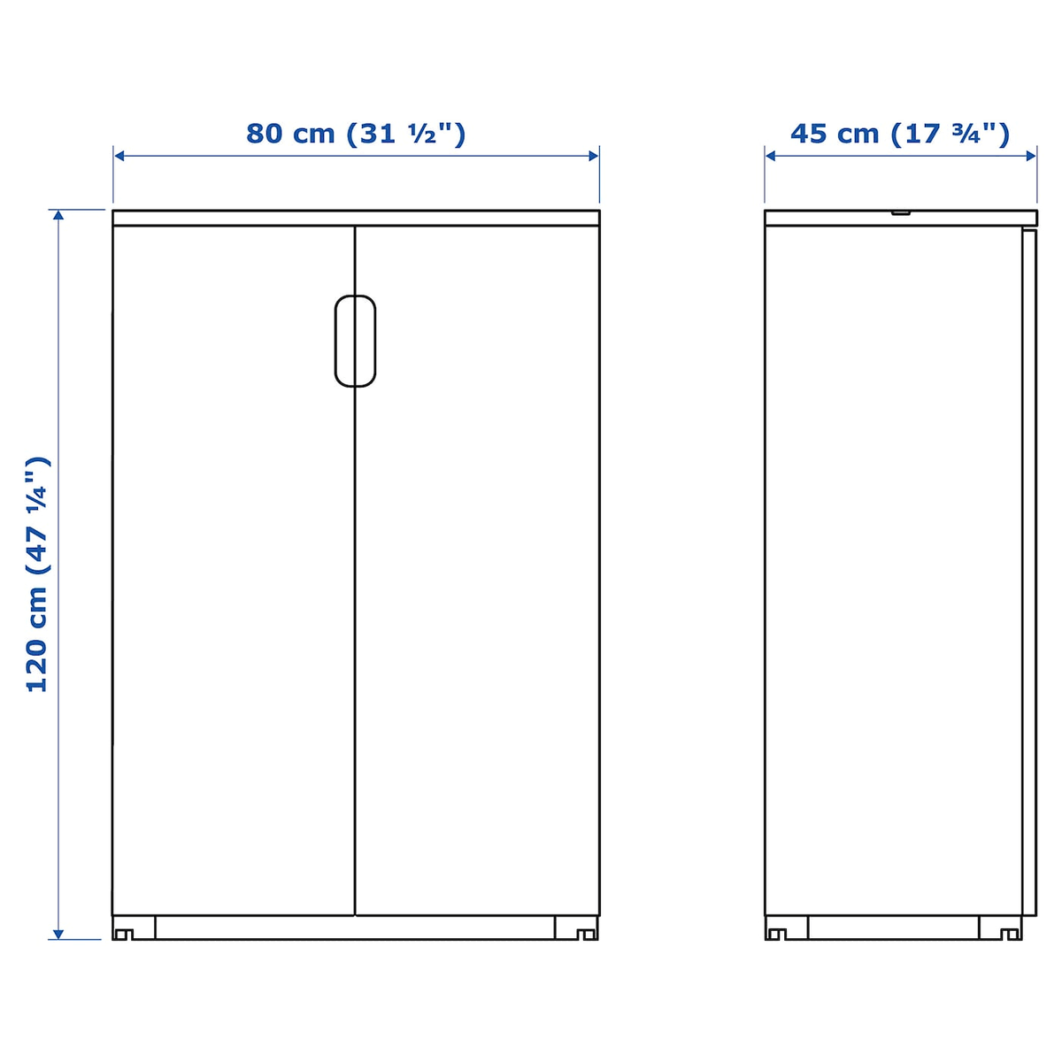White Cabinet with Doors M6194