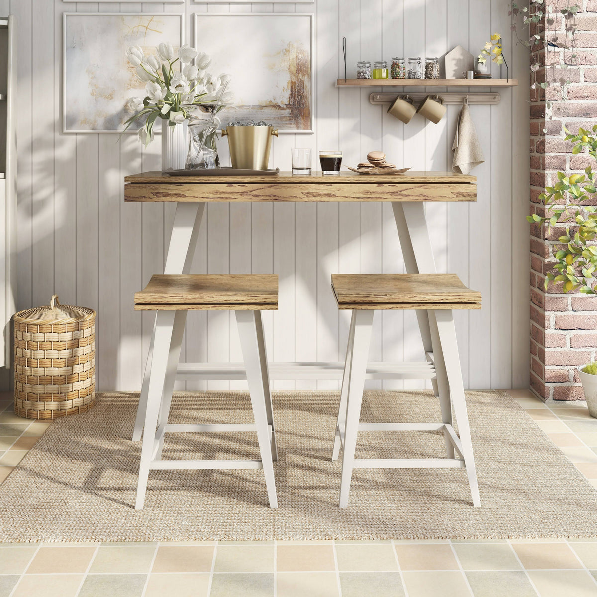 3-Piece 47-Inch Counter Height Table Set R592