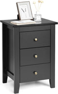 Black 3 Drawer Wood Nightstand U970245