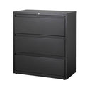 36x22D Lateral 3-Drawer Metal File Cabinet, Black A711