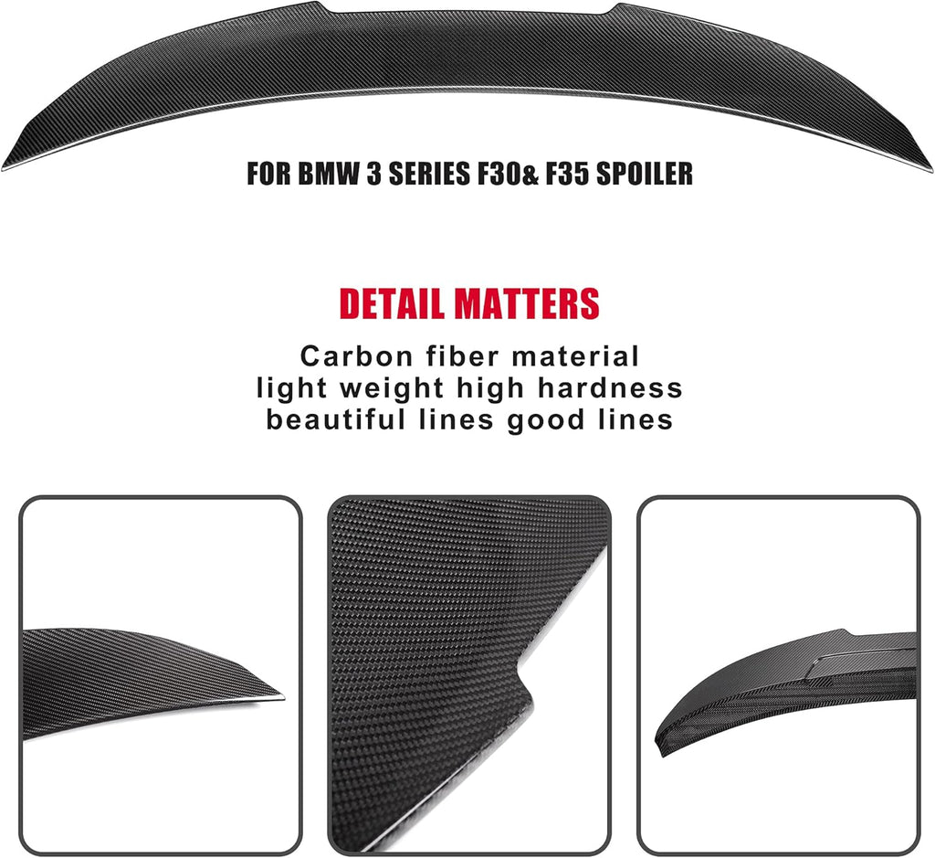 Dry Carbon Fiber Rear Trunk Spoiler Wing W1350