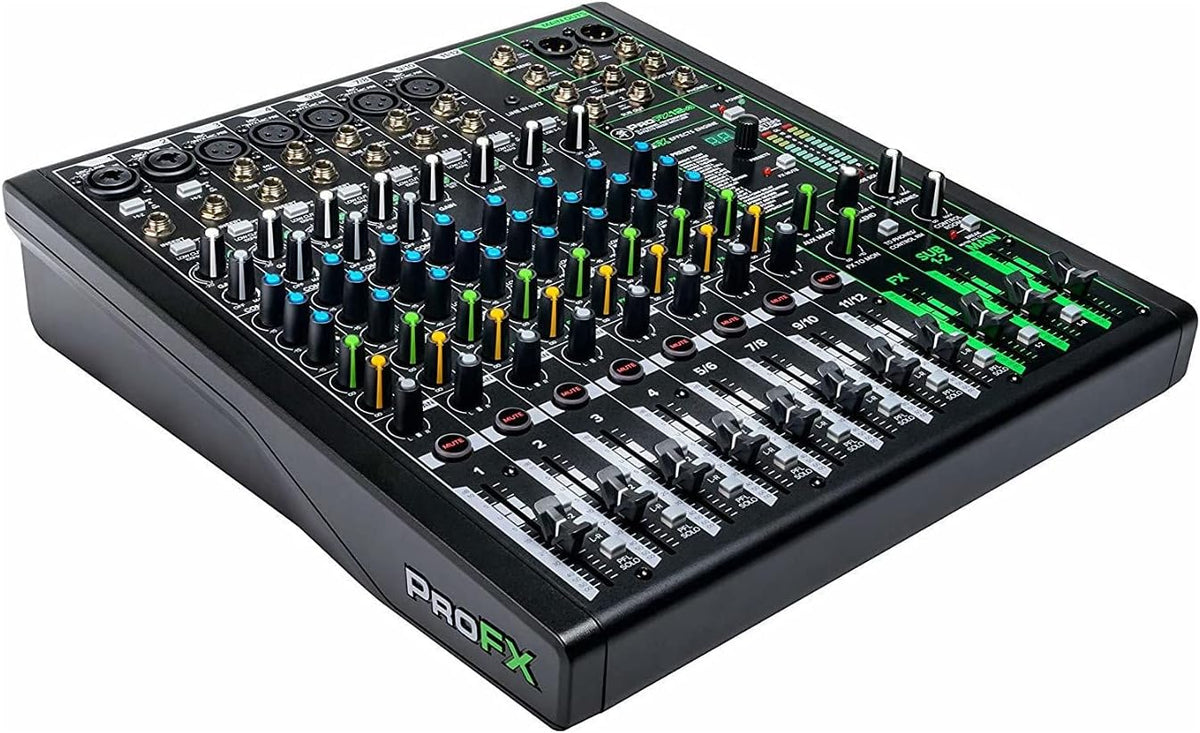 12-Channel Mixer with Headphone Amp, 4 XLR Cables, and 2 Breakout Cables G8943