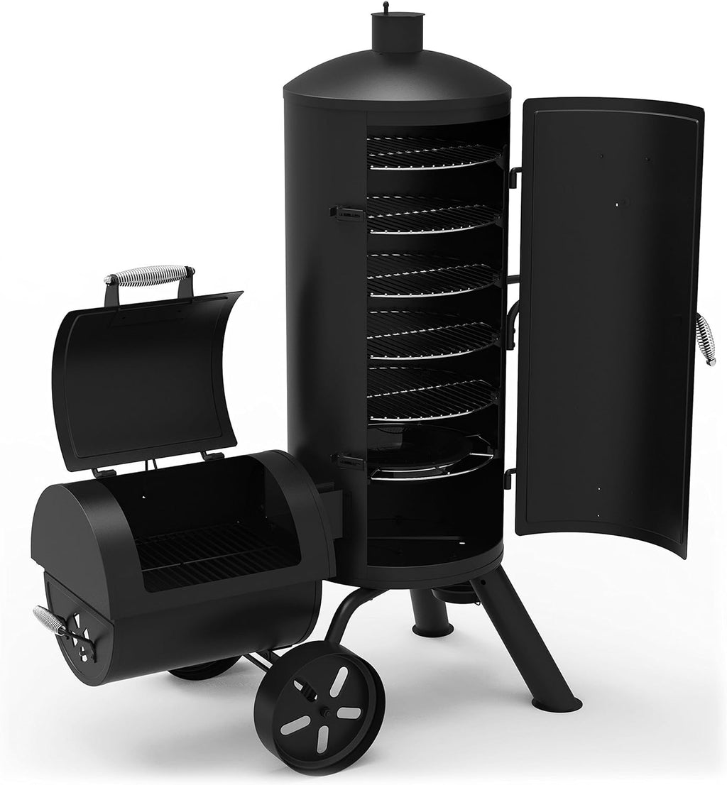 Heavy-Duty Vertical Offset Charcoal Smoker & Grill Q14587