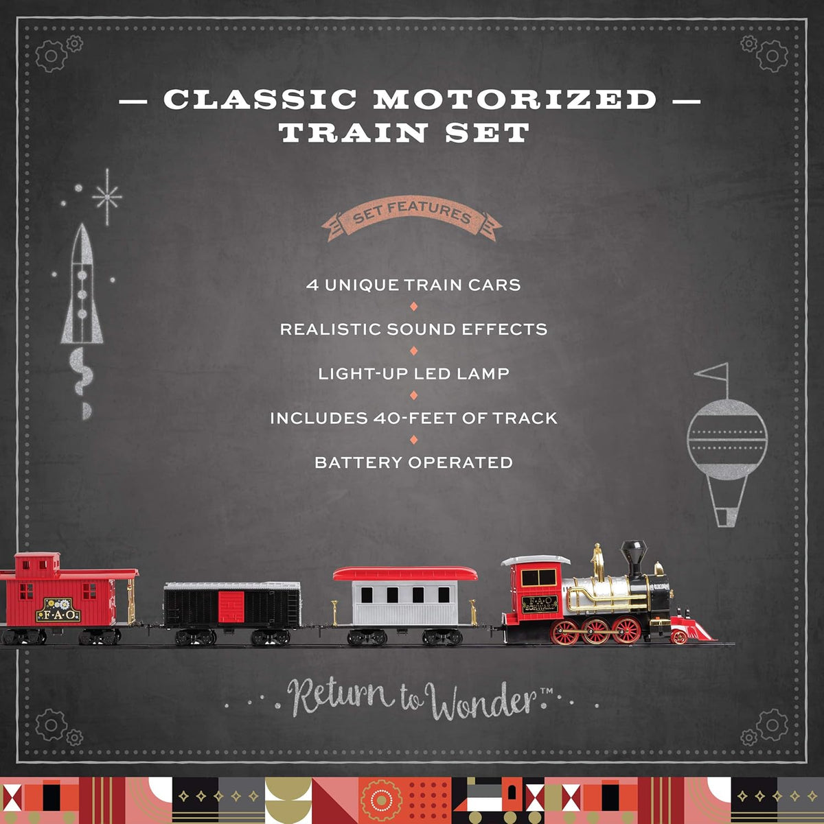 Motorized Train Set 30-Piece with Light-Up LED W964385