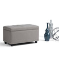 34 inch Wide Contemporary Rectangle Storage Ottoman Slate Grey A856485