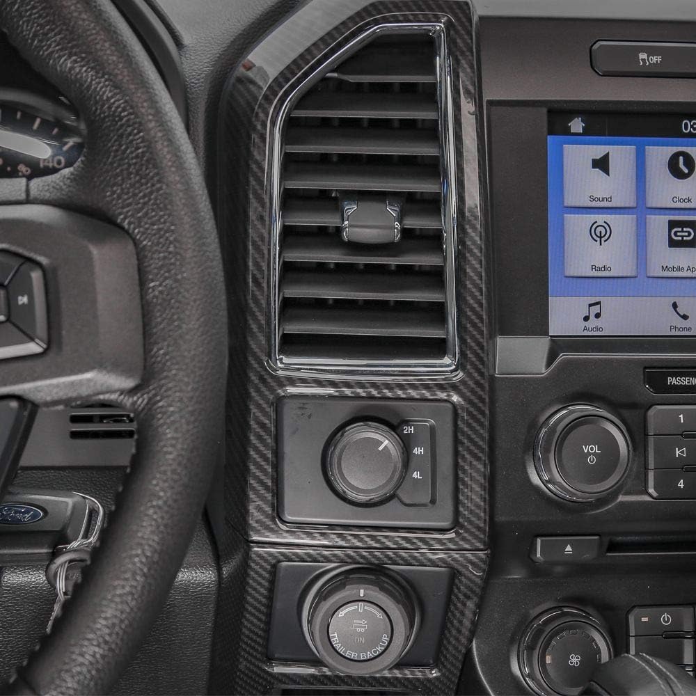 Carbon Fiber Central Console Air Conditioner Panel Trim 5pcs P77376