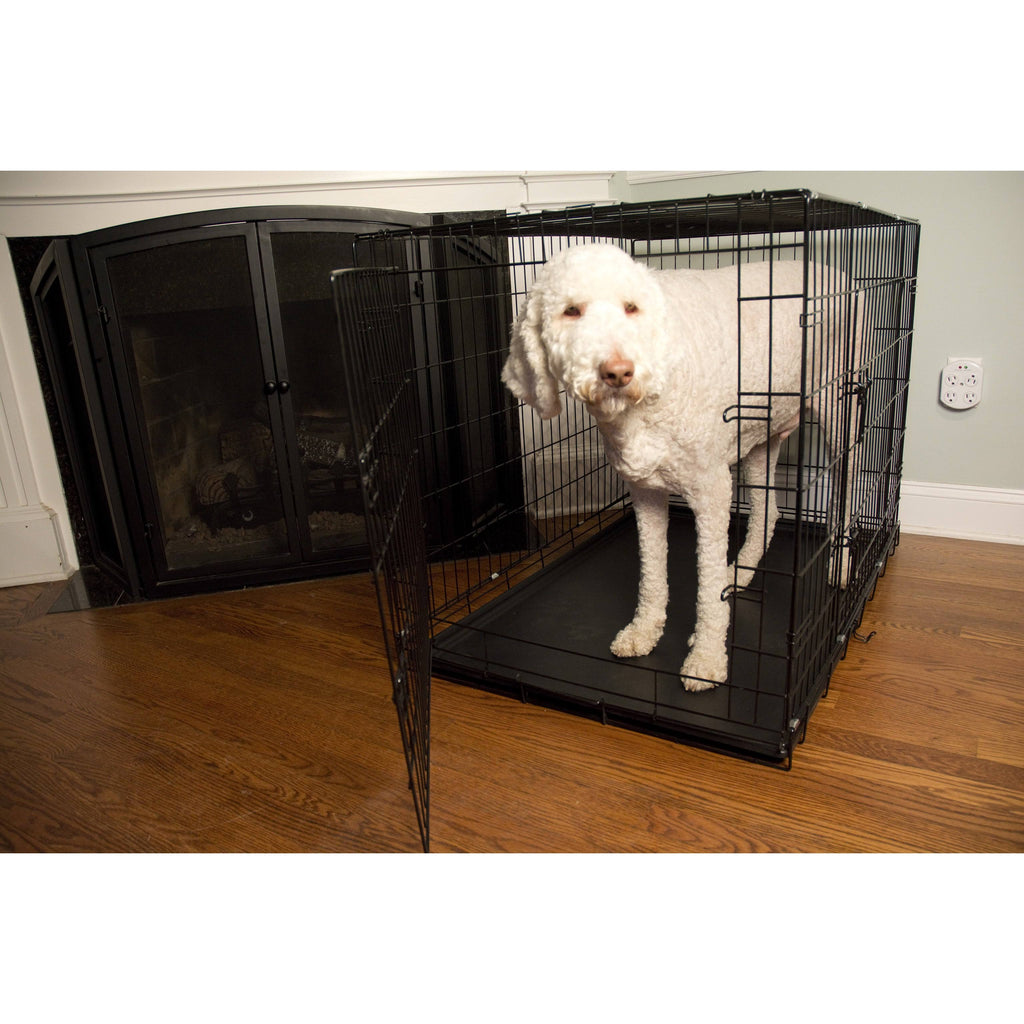 Foldable Double Door Pet Crate with Divider W64196