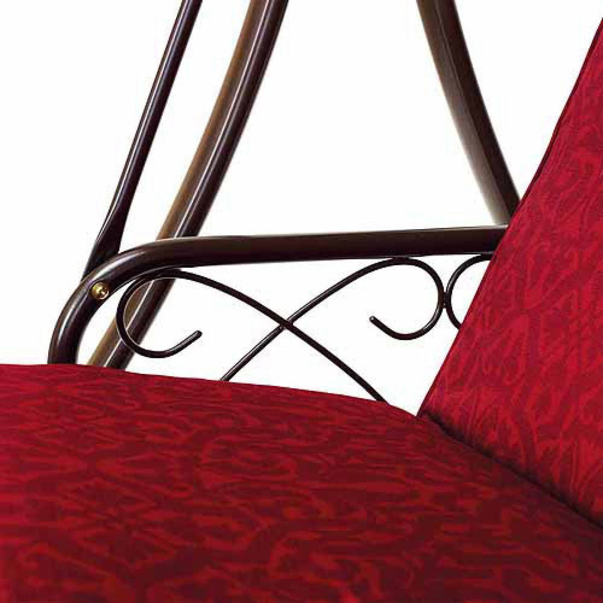 Red 3-Seat Canopy Porch Swing Bed D400