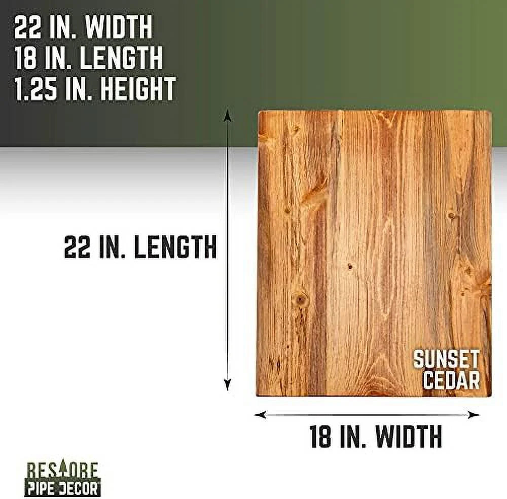 Solid Wood End Table 22 in. x 18 in. x 1.25 in. Reclaimed Pine Black J684843