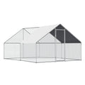 Large Walk-in Metal Chicken Coop with Roof Cover U659976