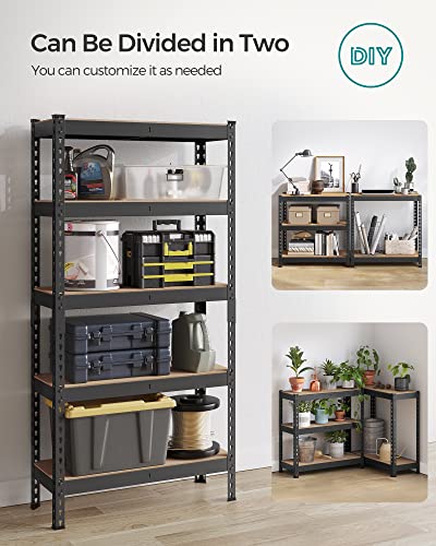 5-Tier Storage Shelves Set of 2 Black Y521