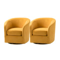 Velvet Swivel Barrel Chair Set of 2 Yellow T982