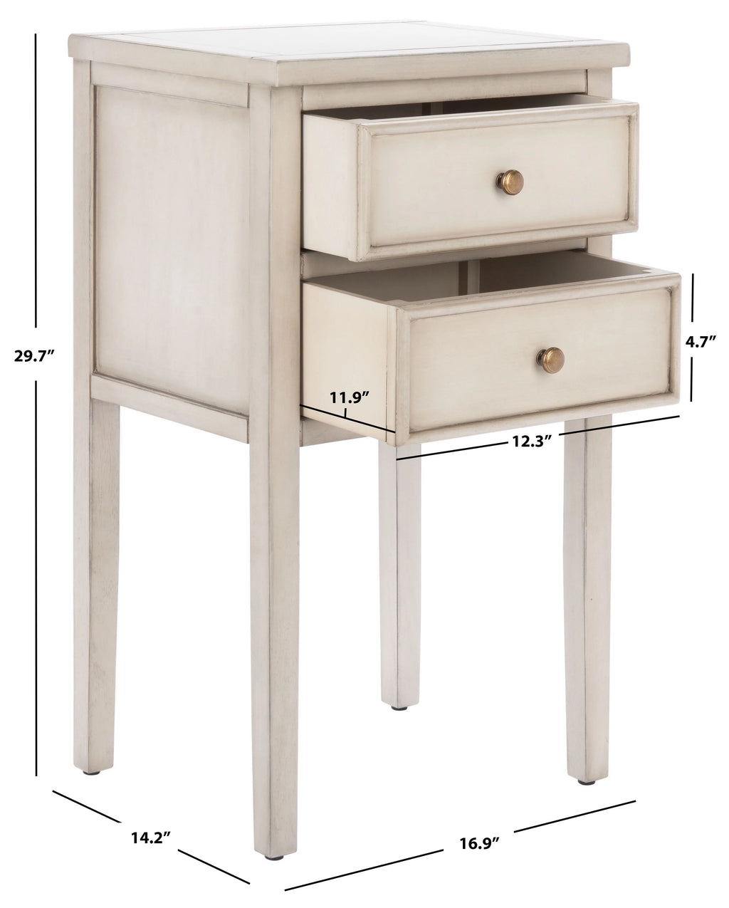White 2 Drawer Nightstand N459885