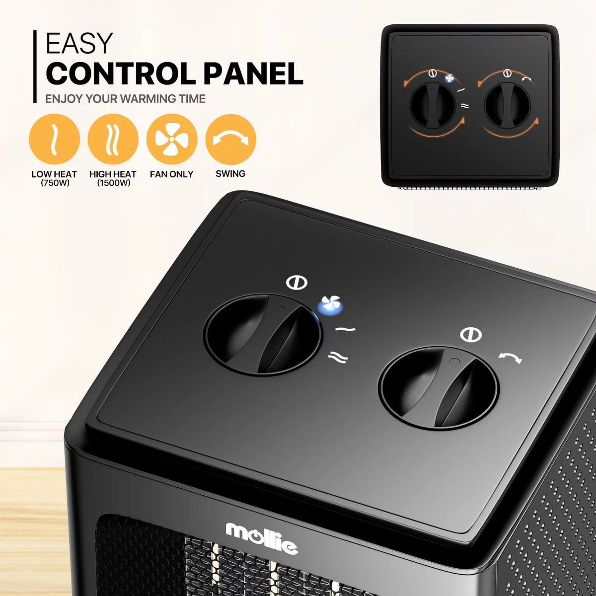 1500W PTC Portable Electric Space Heater P37307