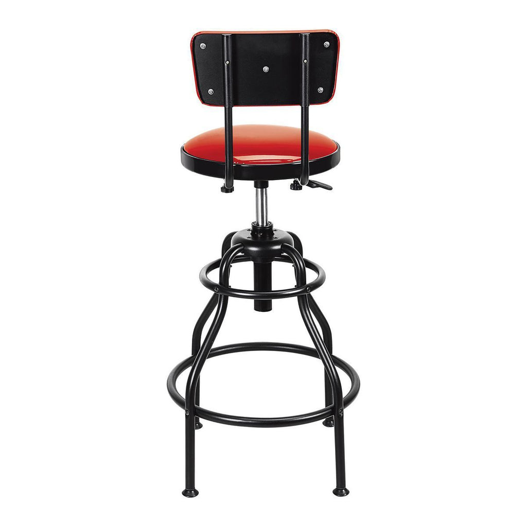 Blue Adjustable Shop Stool with Backrest O940517
