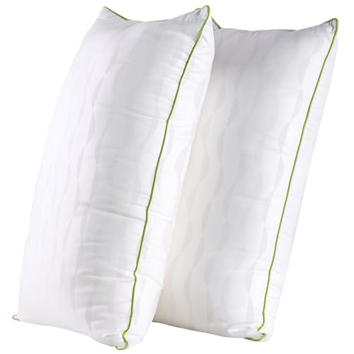 King Size Set of 2 Adjustable Bed Pillows with Zipper U595829