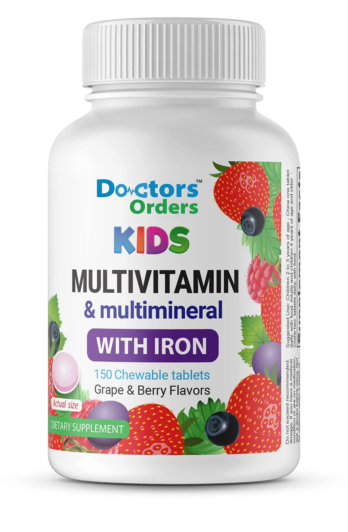 Kids Multivitamin & Multimineral Chewables with Iron, 150 Count J83453