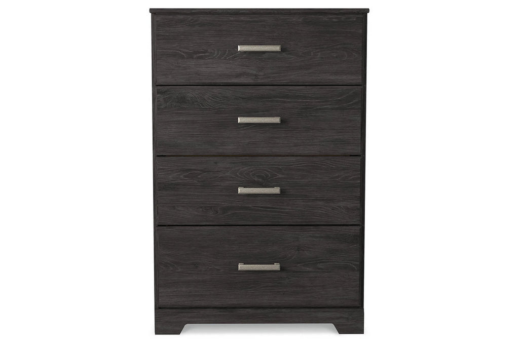 Black Four Drawer Engineered Wood Chest Z977