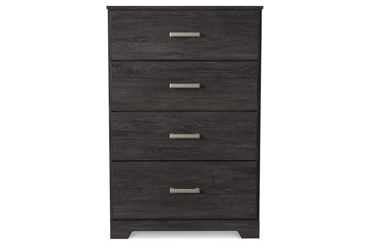 Black Four Drawer Engineered Wood Chest Z977