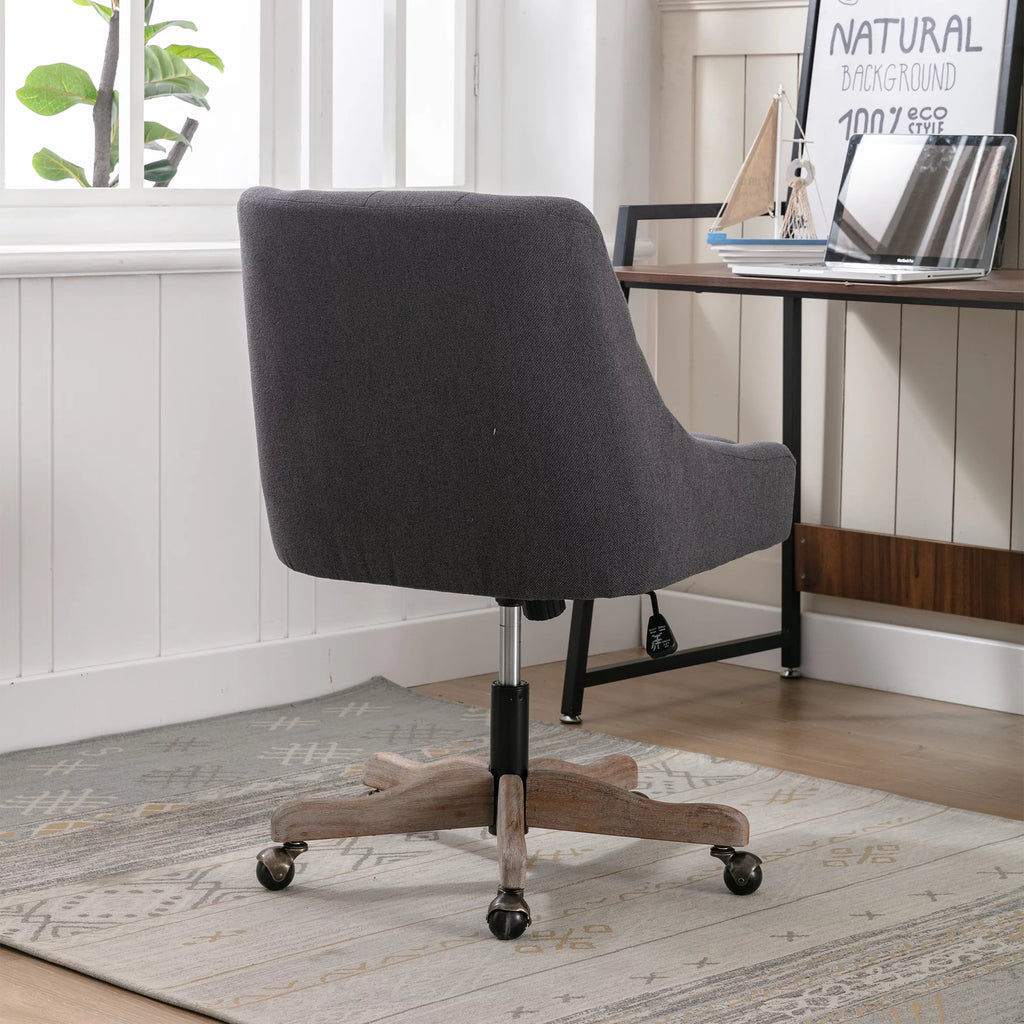 Charcoal Grey Upholstered Swivel Office Chair S55940