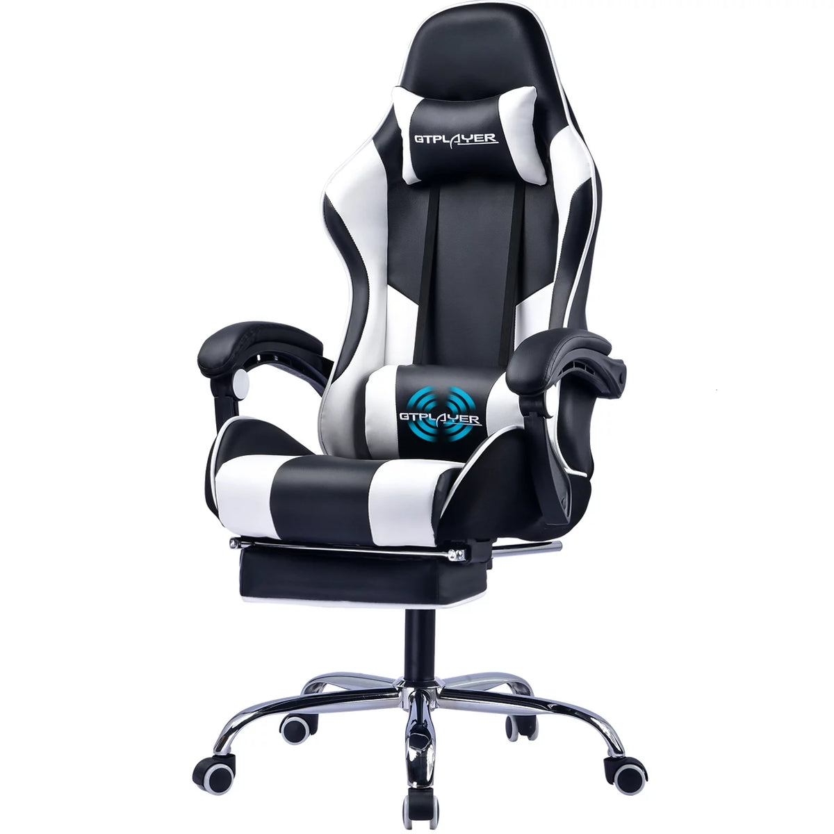 White Gaming Chair with Footrest Q55929