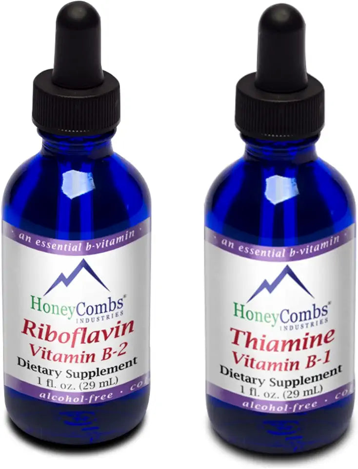 Vitamin B2 (Riboflavin) Drops + Vitamin B1 (Thiamine) Drops 1 Fl Oz J776