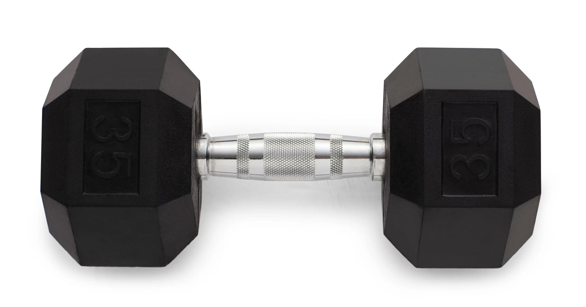 35lb Rubber Hex Dumbbell L967