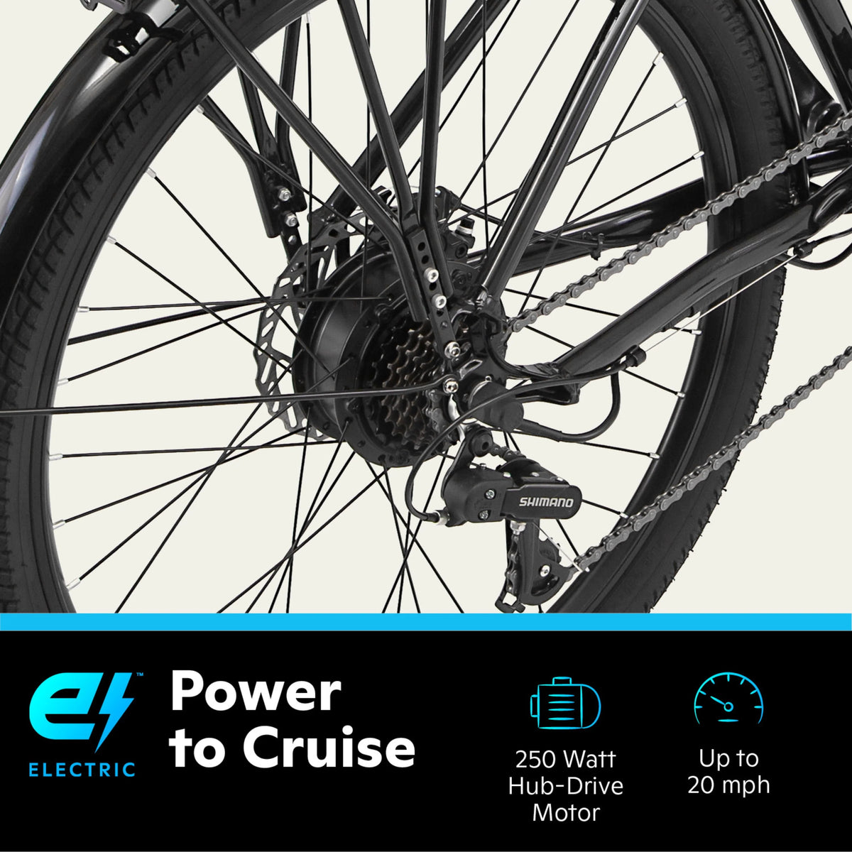 26-in. Low Step Cruiser Electric Bike 250w Motor E77172