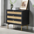Black 3 Drawer Wood Dresser B9351