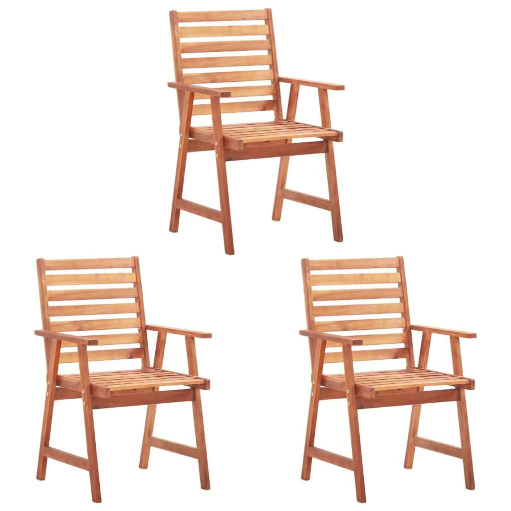 3 pcs Solid Acacia Wood Patio Dining Chairs P69122
