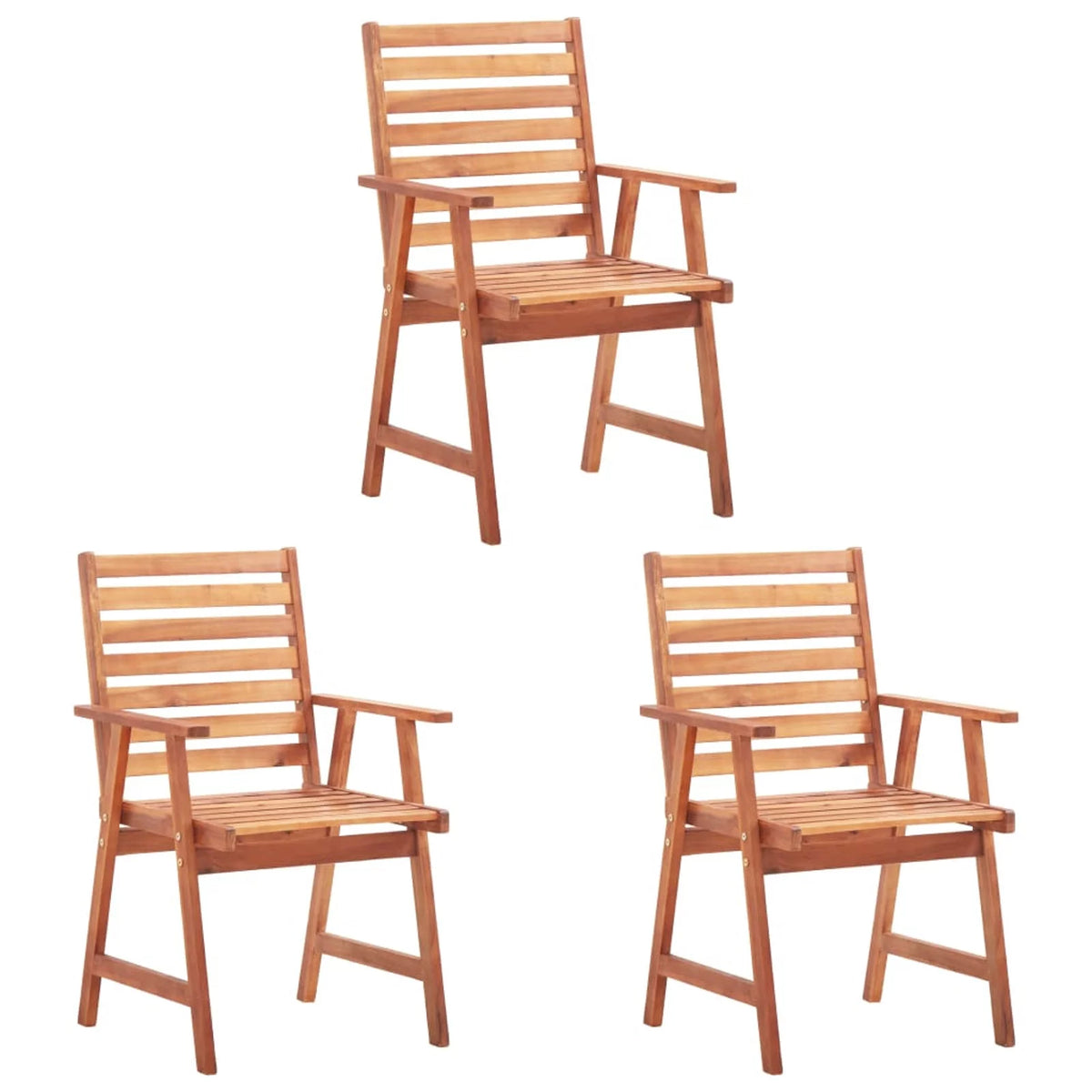 3 pcs Solid Acacia Wood Patio Dining Chairs P69122