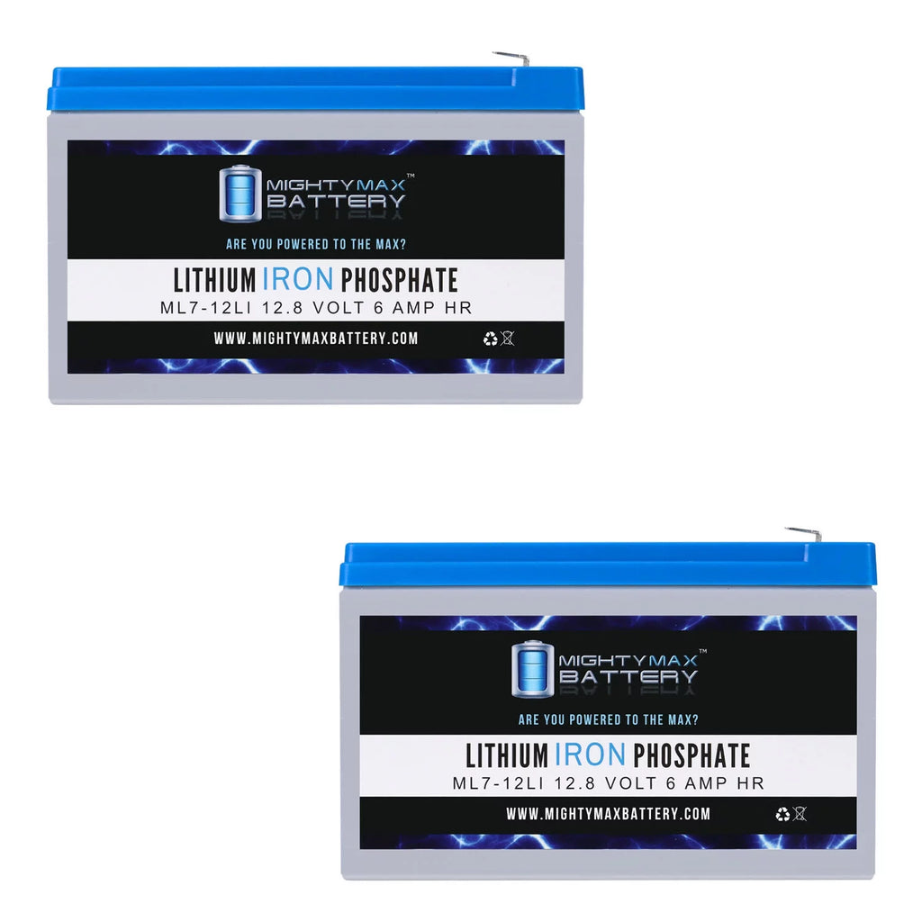 12V 7AH Lithium Replacement Battery 2 Pack V207