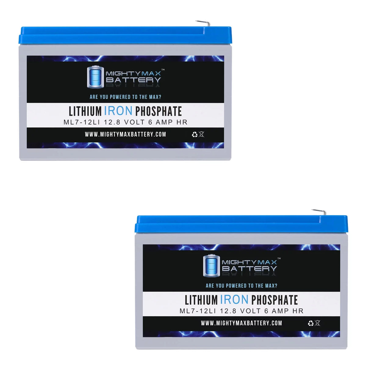 12V 7AH Lithium Replacement Battery 2 Pack V207