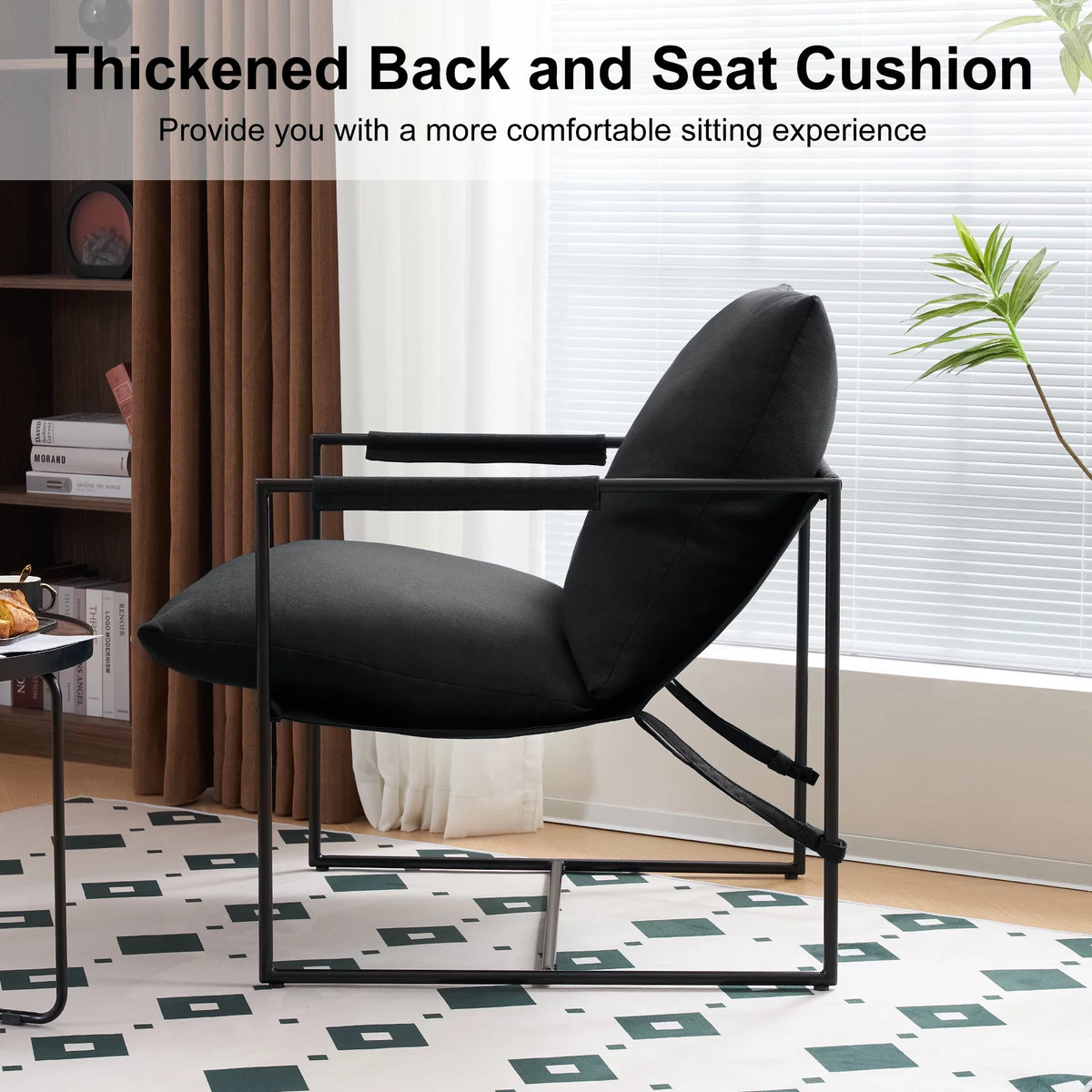 Black Sling Accent Chair Set of 2 V1429
