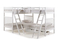 White Twin Over Twin Bunk Bed with Storage Drawers F45907