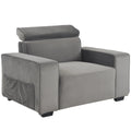 Brown Single Sofa with Side Pockets J80075