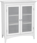 White 2-Door Wooden Floor Cabinet with Adjustable Shelves Y8589