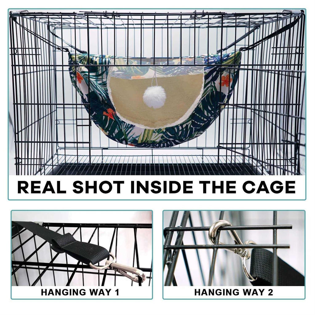 Cat Cage Hammock Double Layer Plush Hanging Pet Bed F753730