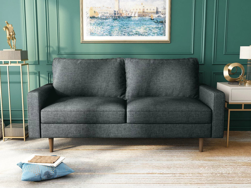 Linen Modern Sectional Sofa Sleeper Dark Gray A79295
