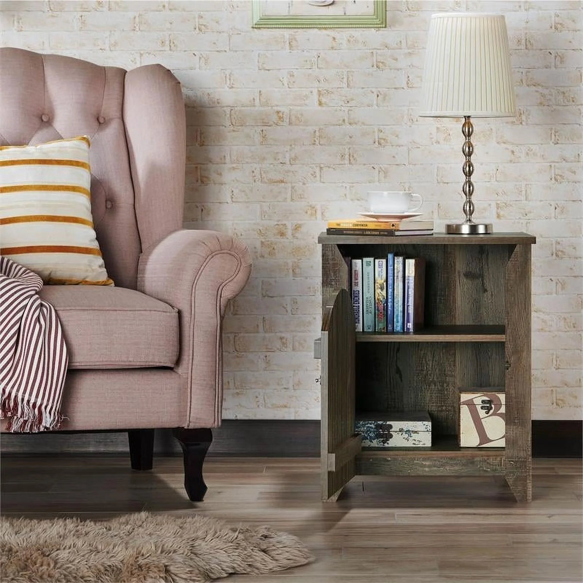 Oak Wood Storage Coffee Table and End Table Set O307