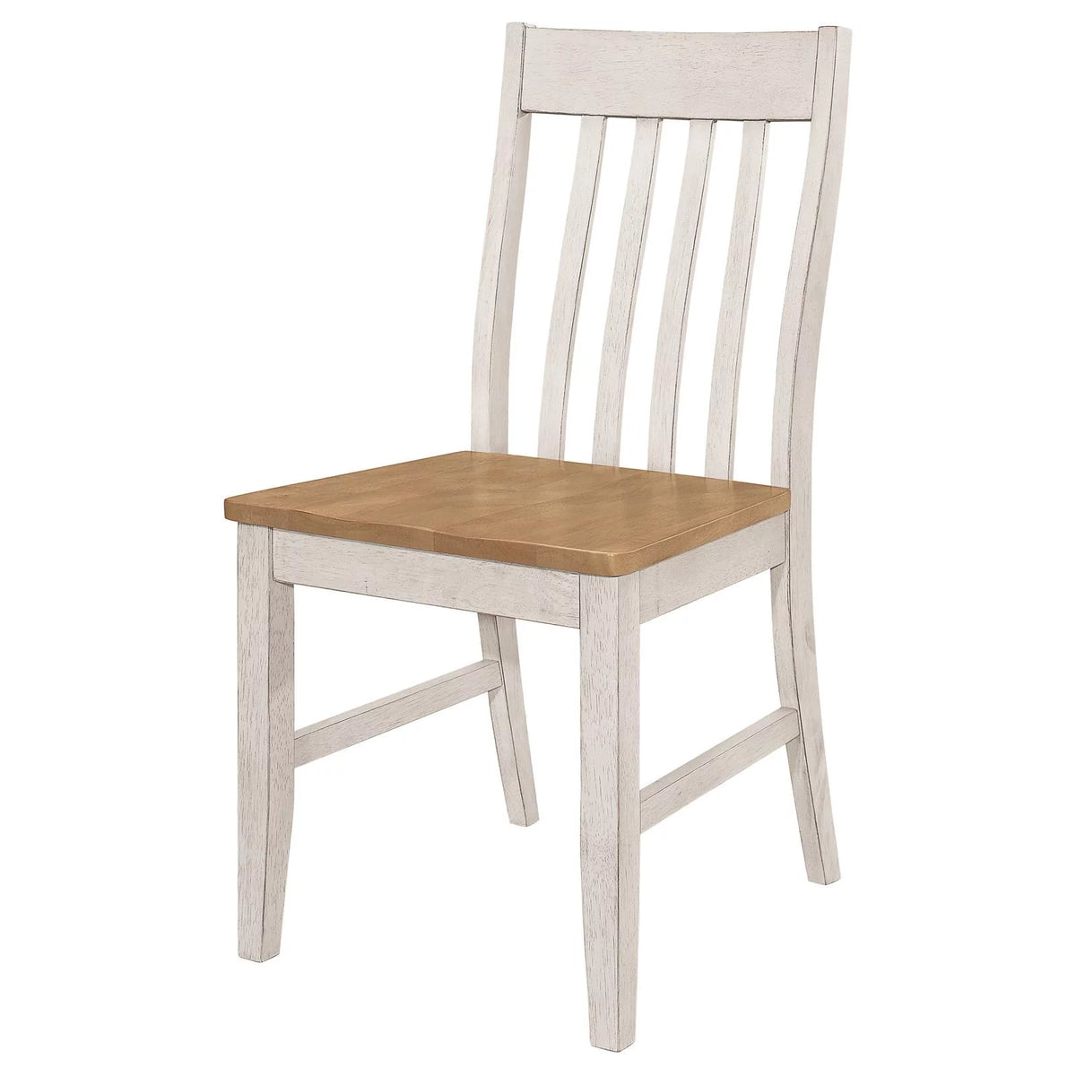 Set of 2 Natural and Rustic Off White Side Chair Q693