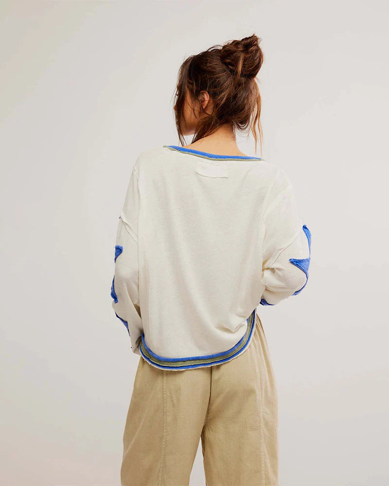Round Neck Hooded Loose Star Hoodie P693338