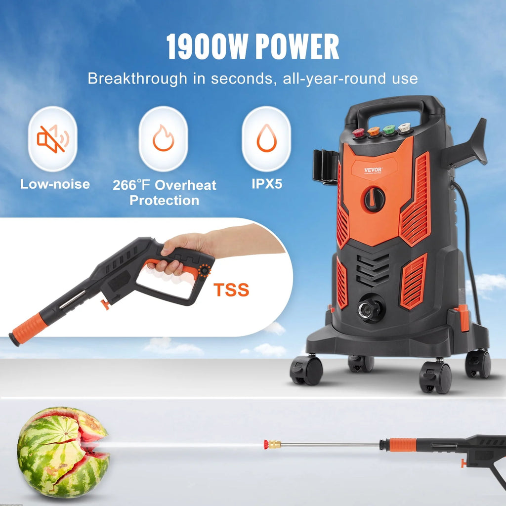 Electric Pressure Washer 2300 PSI 1.9 GPM Cold Water Wheeled J91784