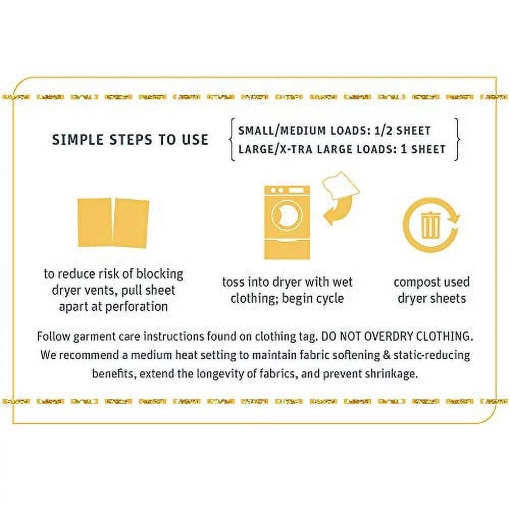 Baby Laundry Dryer Sheets Calming Chamomile 3 Count E2024