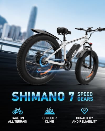 Electric Bike 1500W 48V 15AH 26" Fat Tire 7 Speed D863356