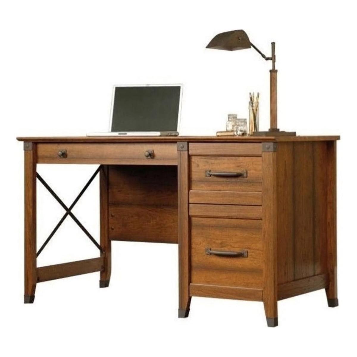 Rustic Engineered Wood Computer Desk A7098