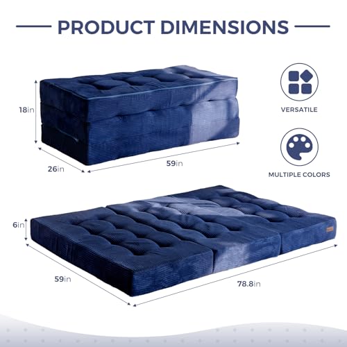 Black 6 Inch Full Foam Folding Mattress P8518